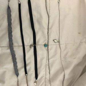 5 pc silver/lace/velvet choker set